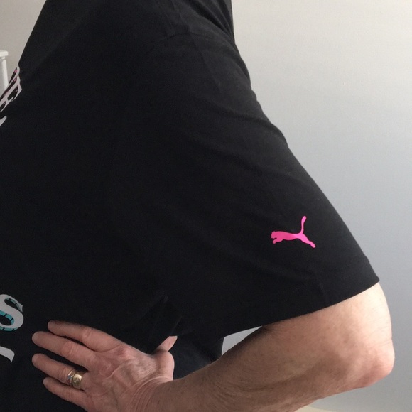 PUMA - Here For The Boobs - Breast Cancer Awareness T-shirt - Size: Large - Picture 2 of 5